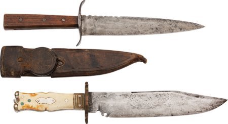 Lot of Two Contemporary Knives. Comprising: 1.): Lot of Two Contemporary Knives. Comprising: 1.) John Ziegler custom knife, 9-inch sin