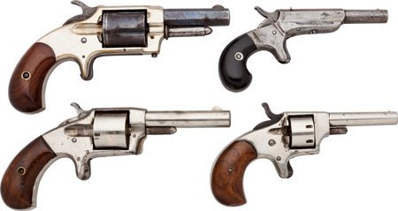 Lot of Three Pocket Revolvers and One Derringer.: Lot of Three Pocket Revolvers and One Derringer. Comprising: 1.) Whitney Single Actio