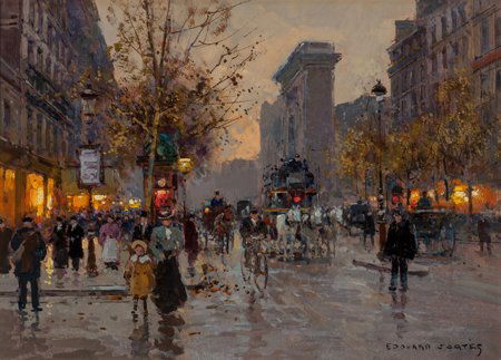 Edouard-Léon Cortès (French, 1882-1969) Porte Sa: Edouard-Léon Cortès (French, 1882-1969)Porte Saint-DenisOil on canvas13
