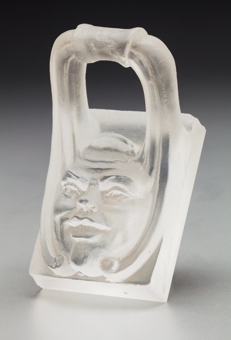 A Frederick Carder Cire Perdue Glass Gargoyle Ma: A Frederick Carder Cire Perdue Glass Gargoyle Mask, </