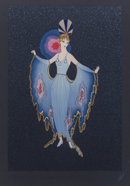 Erté (Romain de Tirtoff) (Russian/French, 1892-1: Erté (Romain de Tirtoff) (Russian/French, 1892-1990)Twilight, 1987Embossed