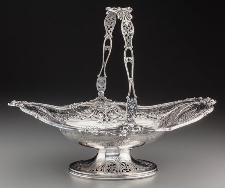 A Large Black, Starr & Frost Silver Basket, New : A Large Black, Starr & Frost Silver Basket, New York, New York, circa 1890 Marks: B