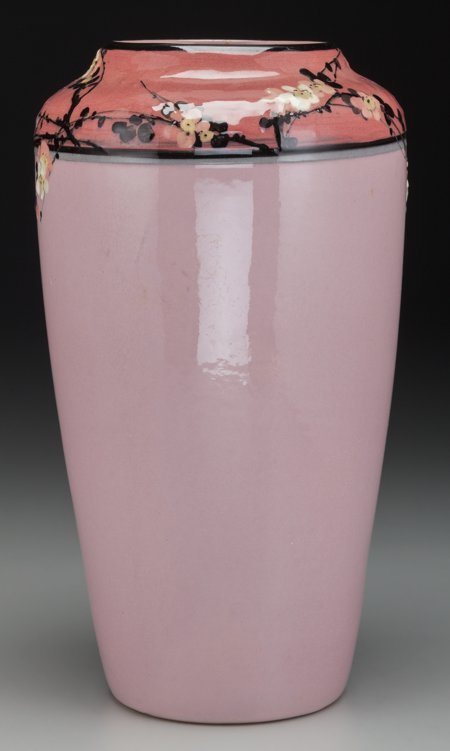 A Weller Glazed Ceramic Cherry Blossom Vase, Zan: A Weller Glazed Ceramic Cherry Blossom Vase, Z
