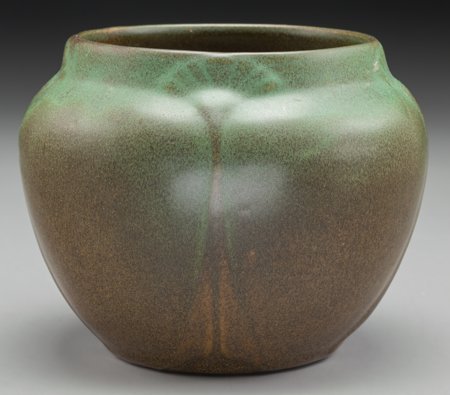 A Van Briggle Pottery Squat Vase, Colorado Sprin: A Van Briggle Pottery Squat Vase, Colorado Springs, Colorado, circa 1910 Marks: (inter