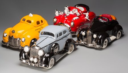 Eight Glenn Appleman Ceramic Automobilia Cookie : Eight Glenn Appleman Ceramic Automobilia Cookie Jars, 20th century Marks: Appleman 1987;