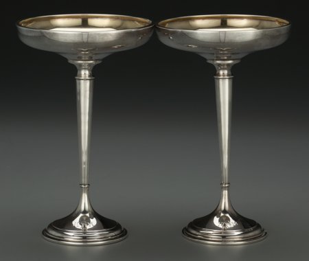 A Pair of Watson Co. Weighted Silver Compotes, A: A Pair of Watson Co. Weighted Silver Compotes, Attleboro, Massachusetts, circa 1940 Ma