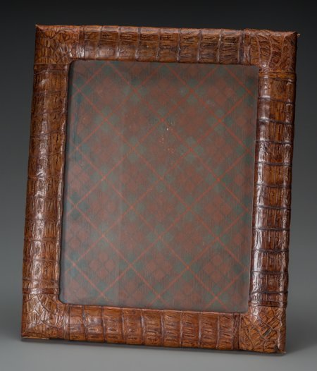 A Cuban Crocodile Hide Picture Frame, mid-20th c: A Cuban Crocodile Hide Picture Frame, mid-20th century Marks: MADE IN CUBA 17