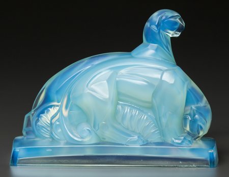 A Sabino Opalescent Glass Pantheres Group, Paris: A Sabino Opalescent Glass Pantheres Group, Par