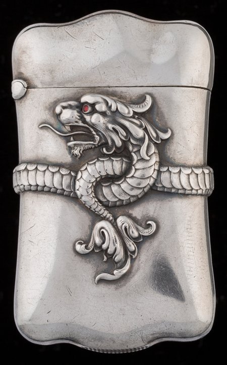 A Carter and Howe Silver Dragon Match Safe, New: A Carter and Howe Silver Dragon Match Safe, New York, New York, circa 1901Marks: (C-a