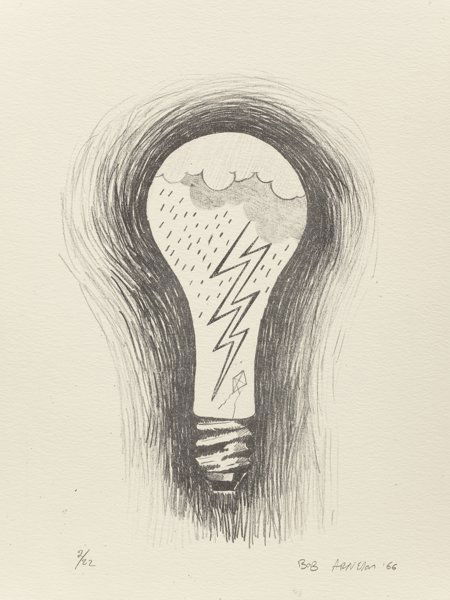 Robert Arneson (American, 1930-1992) Untitled (L: Robert Arneson (American, 1930-1992)Untitled (Lightning Bulb), 1966Lithogra