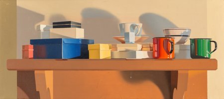 Harold Reddicliffe (American, b. 1947) Still Lif: Harold Reddicliffe (American, b. 1947)Still Life with Cups, 1977Oil on canv