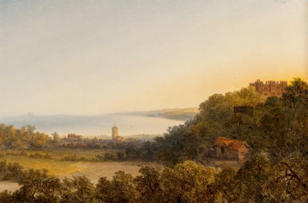 Edmund John Niemann (British, 1813-1876) View of: Edmund John Niemann (British, 1813-1876)View of Dunster, Somerset, 1875Oil