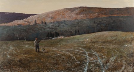 Chet Reneson (American, b. 1934) Late Afternoon,: Chet Reneson (American, b. 1934) Late Afternoon, 1975 Oil on masonite 22-1/2 x 40