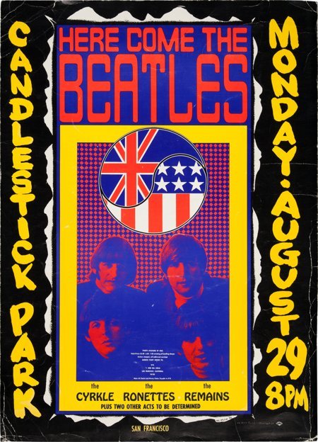 The Beatles Final Concert Candlestick Park Poste: The Beatles Final Concert Candlestick Park Poster (1966). A great poster from one o