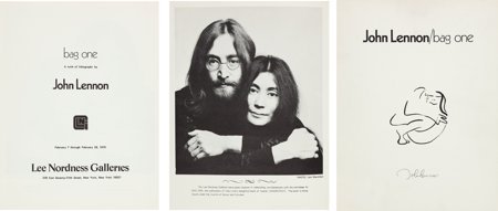 Beatles - John Lennon "Bag One" Art Exhibition C: Beatles - John Lennon "Bag One" Art Exhibition Catalog (New York: Lee Nordness Galleries, 1970).</