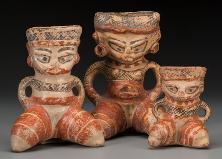 Three Nicaraguan Polychrome Figural Vessels c. 2 (1 of 2)