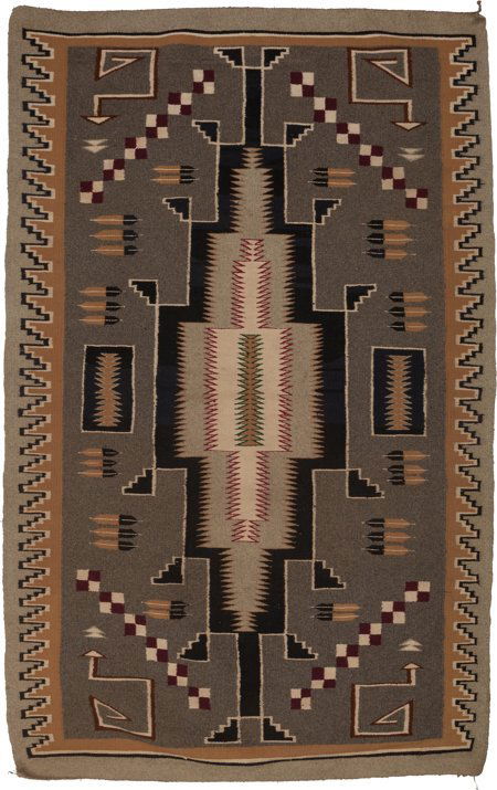 A Navajo Regional Rug c. 1960   native handspun (1 of 2)