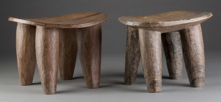 WEST AFRICA Two Wood Stools   Provenance: From t (1 of 2)