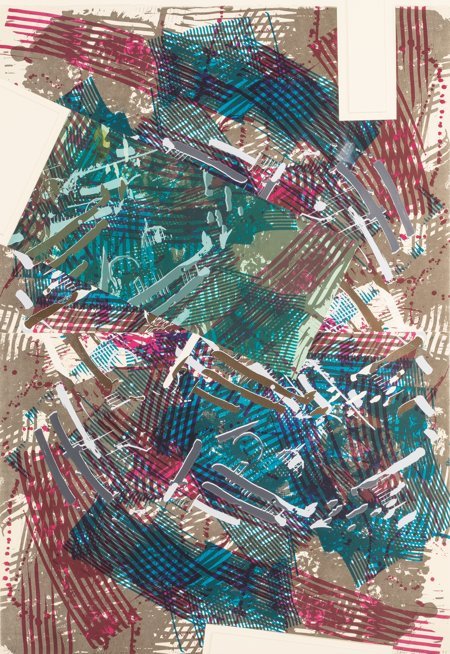 Sam Gilliam (American, b. 1933) Golden Neck, 199: Sam Gilliam (American, b. 1933)Golden Neck, 1993Unique offset lithograph and screen