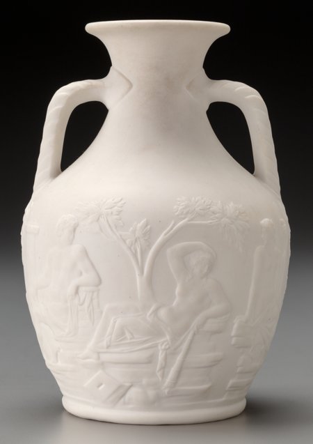 A Diminutive Wedgwood White Jasperware Portland: A Diminutive Wedgwood White Jasperware Portland Vase, 19th century6-5/8 inches high (16.8