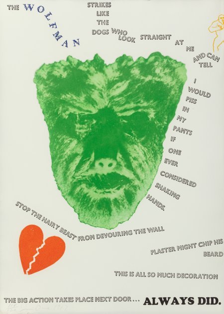 Jim Dine (American, b. 1935) Wall, 1967 Screenpr: Jim Dine (American, b. 1935) Wall, 1967 Screenprint in colors with photo-etch