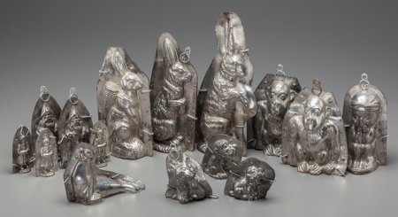 Fifteen French Metal Chocolate Molds: Rabbit, Go: Fifteen French Metal Chocolate Molds: Rabbit, Gorilla, Dog, Seal, Gnome, Santa Clau