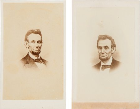 Abraham Lincoln: Two CDV Versions of Gardner Pho: Abraham Lincoln: Two CDV Versions of Gardner Photograph. O-118 (vignette), taken by Alexa