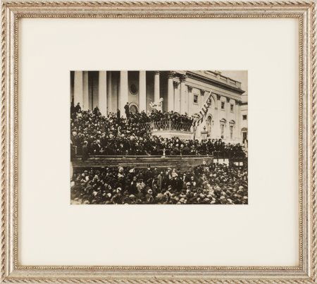 Abraham Lincoln: 1865 Inauguration Photograph. O: Abraham Lincoln: 1865 Inauguration Photograph. O-108, possibly taken by Alexander Gardner
