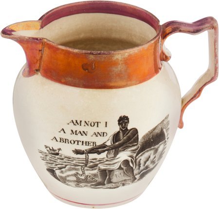 Anti-Slavery Strawberry Lustre Pitcher. 4.5" tal (1 of 2)