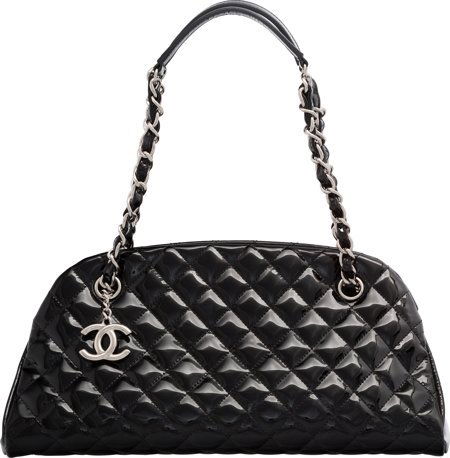 Chanel Black Patent Leather Timeless Bag with Si (1 of 4)