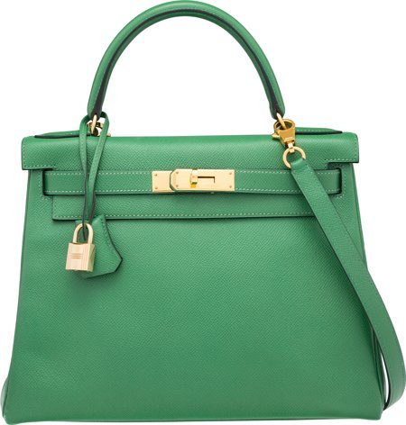 Hermes 28cm Vert Bengale Courchevel Leather Reto (1 of 5)