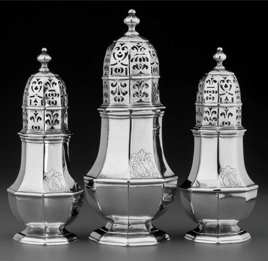 A Set of Three Charles Adam Britannia Silver Oct (1 of 3)