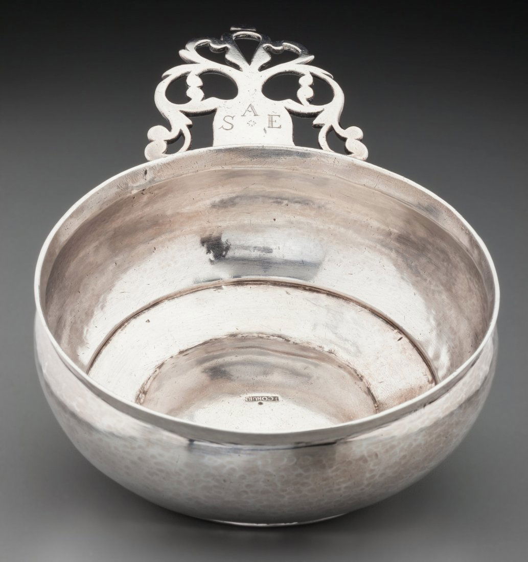 A John Coburn Coin Silver Porringer, Boston, Mas: A John Coburn Coin Silver Porringer, Boston, Massachusetts, circa 1760Marks: J COB