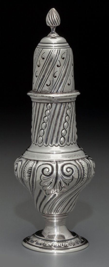 A Charles Stuart Harris Victorian Silver Caster,: A Charles Stuart Harris Victorian Silver Caster, London, England, circa 1899Marks: (l