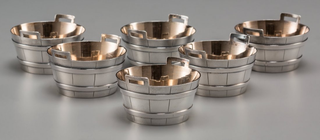 Six Tiffany & Co. Partial Gilt Silver Barrel-For (1 of 3)