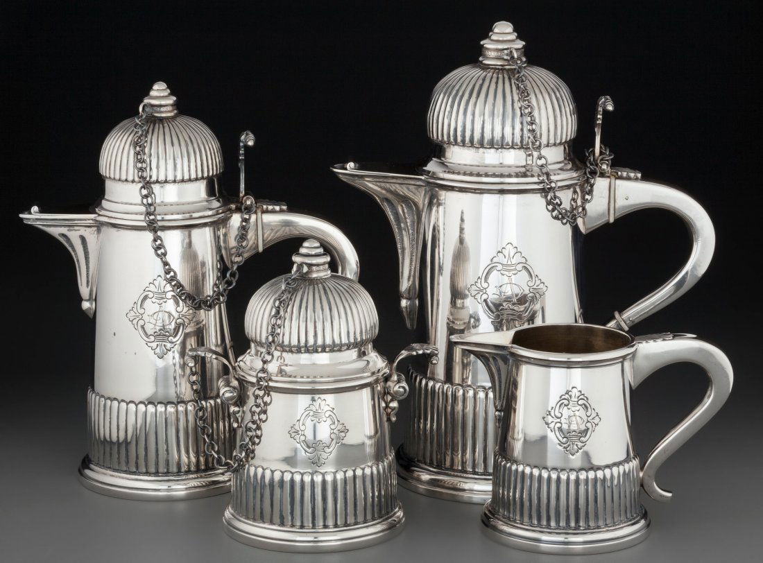 A Four-Piece Luigi Genazzi Italian Silver Tea an (1 of 3)