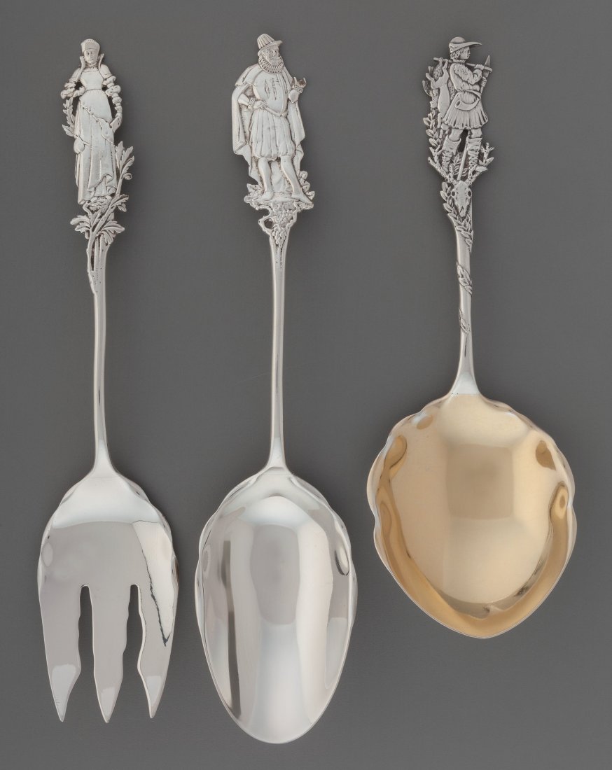 Three Gorham Nuremburg Pattern Partial Gilt Silv (1 of 3)