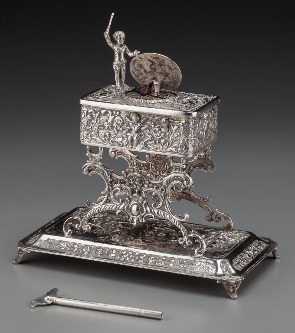 A Johann Kurz & Co. Silver Singing Bird Automato (1 of 3)