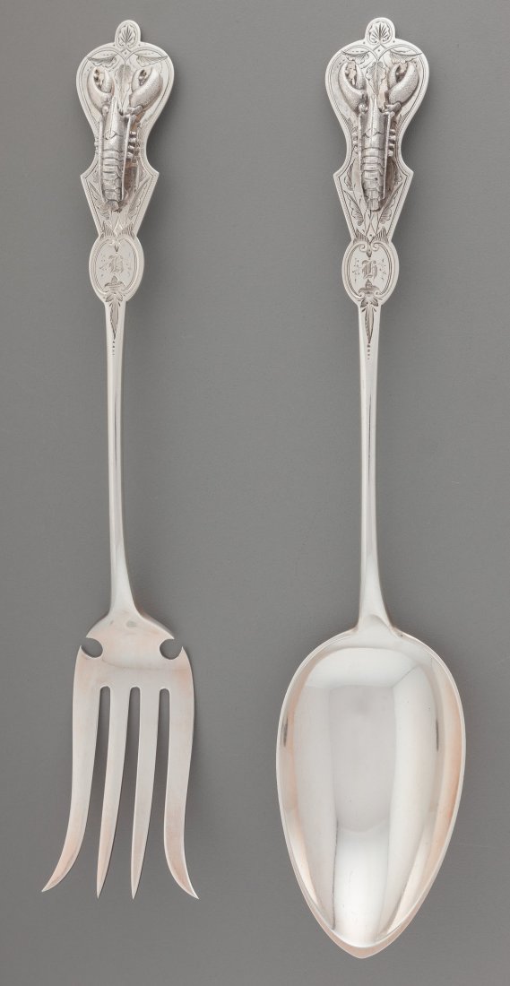 An American Silver Salad Serving Set, attributed (1 of 3)