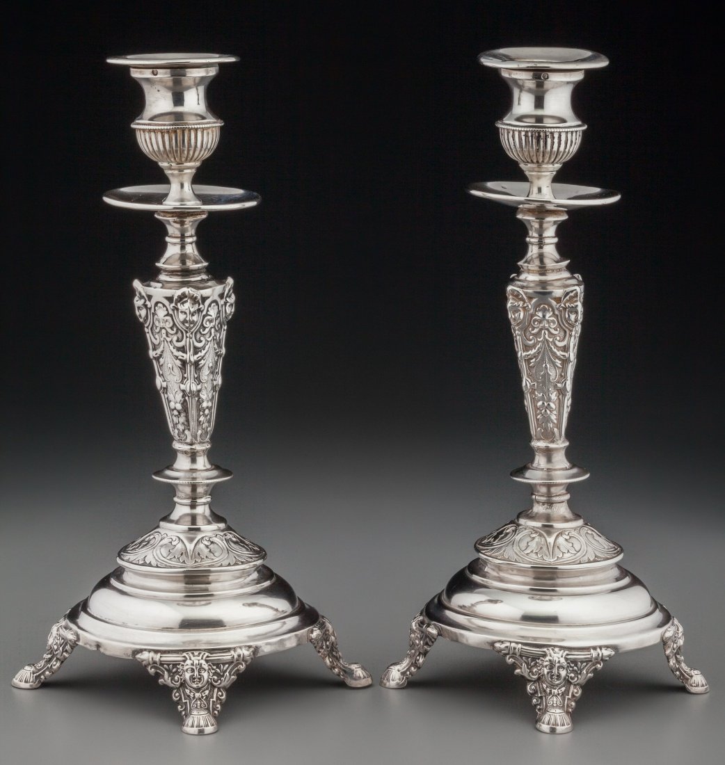 A Pair of Pogorzelski Polish-Russian Silver Cand (1 of 3)