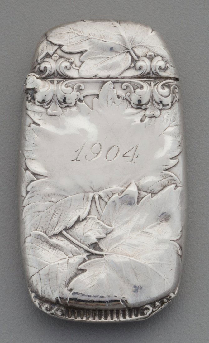 A Gorham Silver Match Safe with Oak Foliage, Pro (1 of 3)