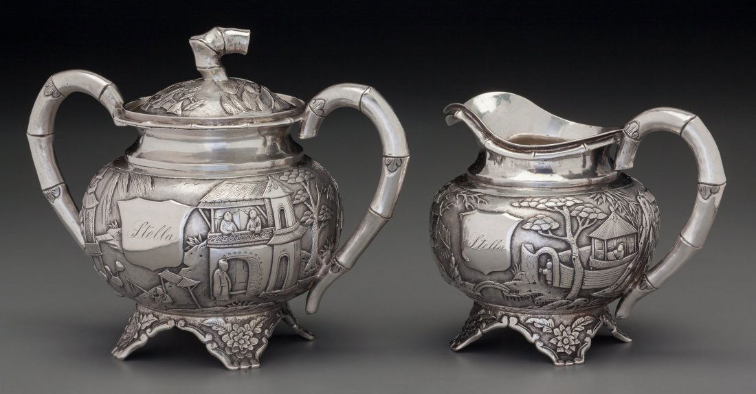 A Wing Fat Chinese Export Silver Creamer and Cov (1 of 3)