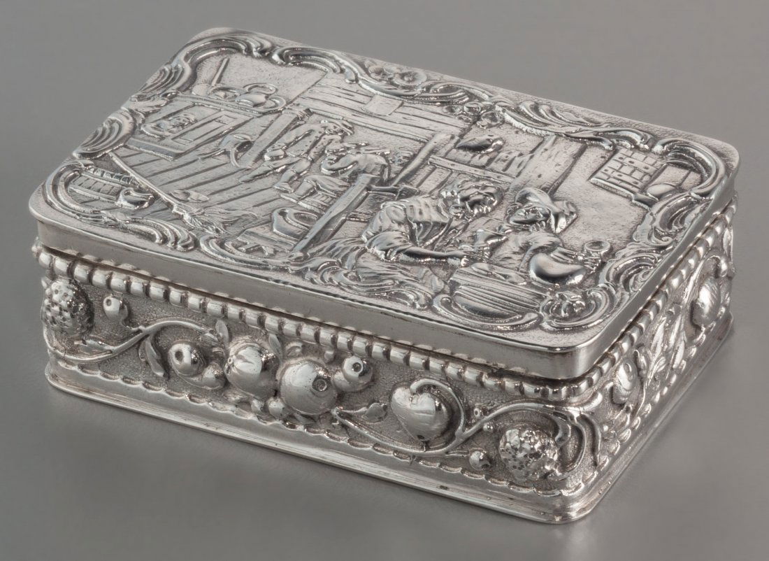A Continental Partial Gilt Silver Snuff Box with (1 of 4)