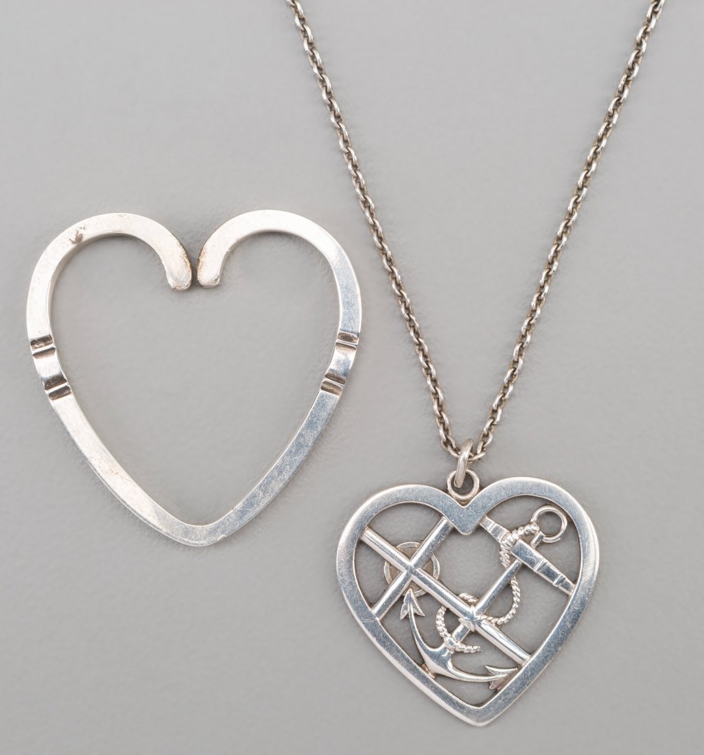 A Georg Jensen Silver Heart Motif Necklace and K (1 of 3)