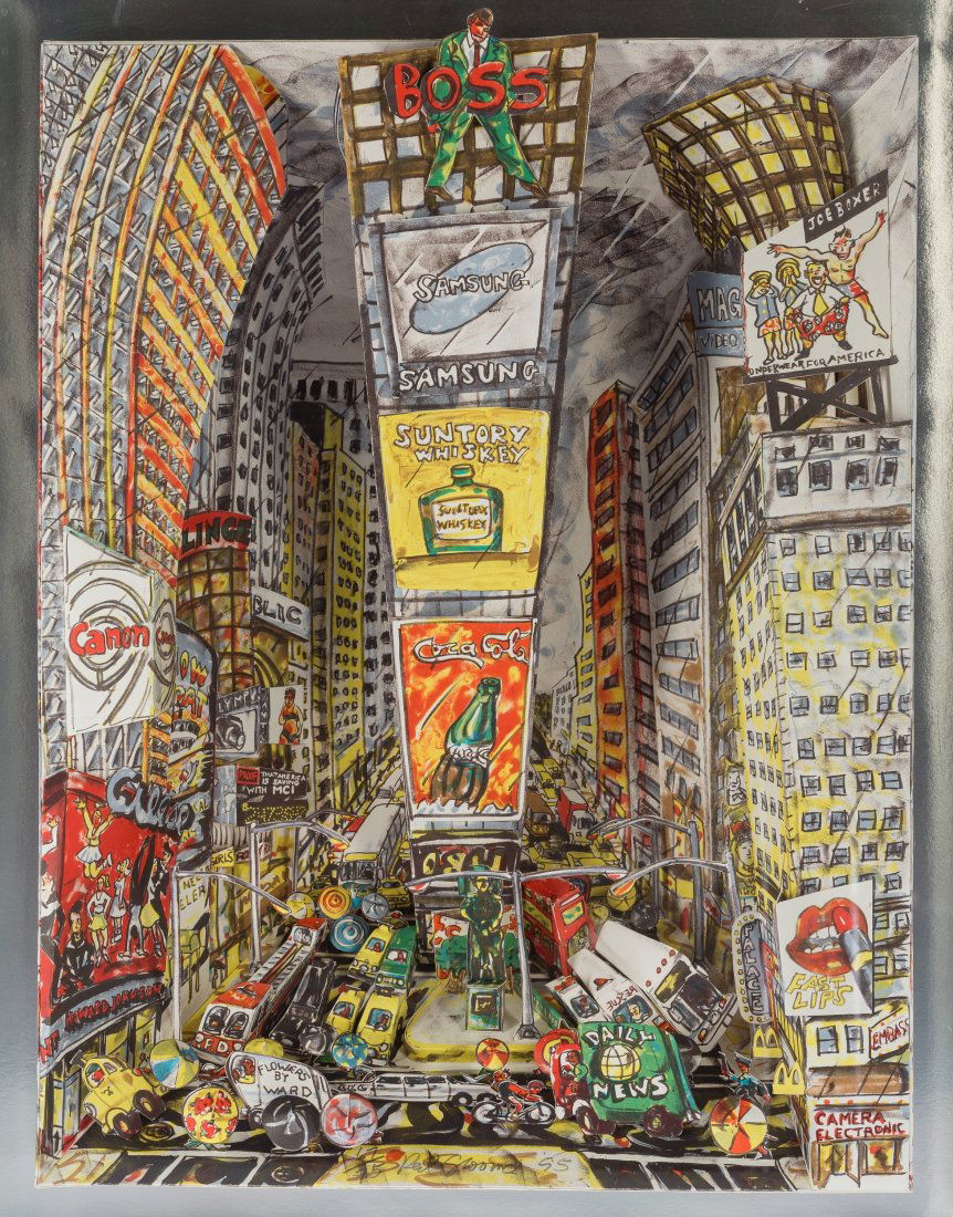 Red Grooms (b. 1937) The Boss at Times Square, 1 (1 of 4)