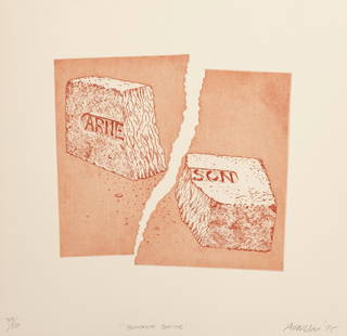 Robert Arneson (1930-1992) California Brick, Bro: Robert Arneson (1930-1992)California Brick, Broken Brick, Moby Brick, New Brick/Old Stone, and Brick (five works), 1975-76Two etchings, two lithographs, and one clay brick16