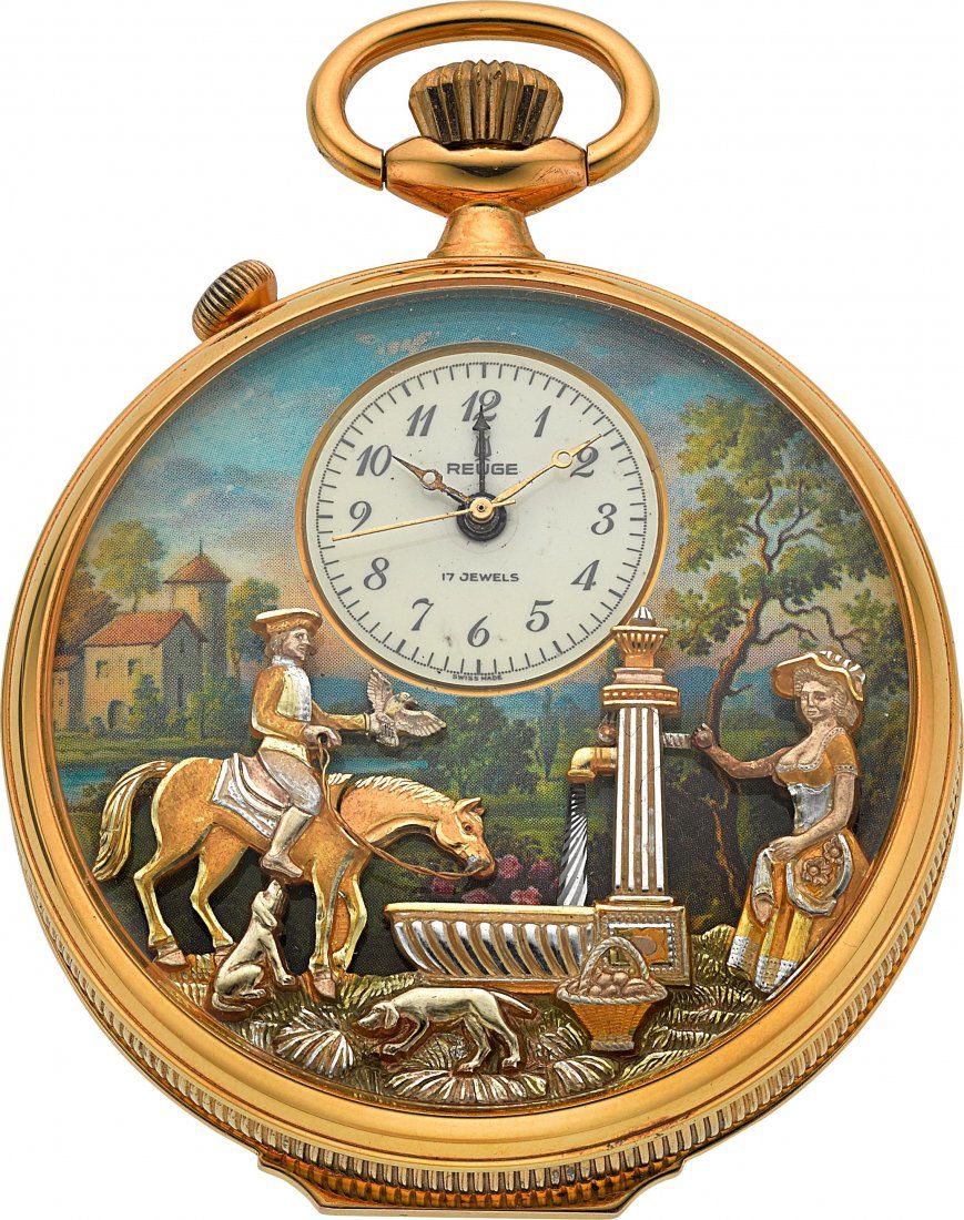 Reuge "The Huntsman's Rest" Musical Pocket Watch (1 of 4)