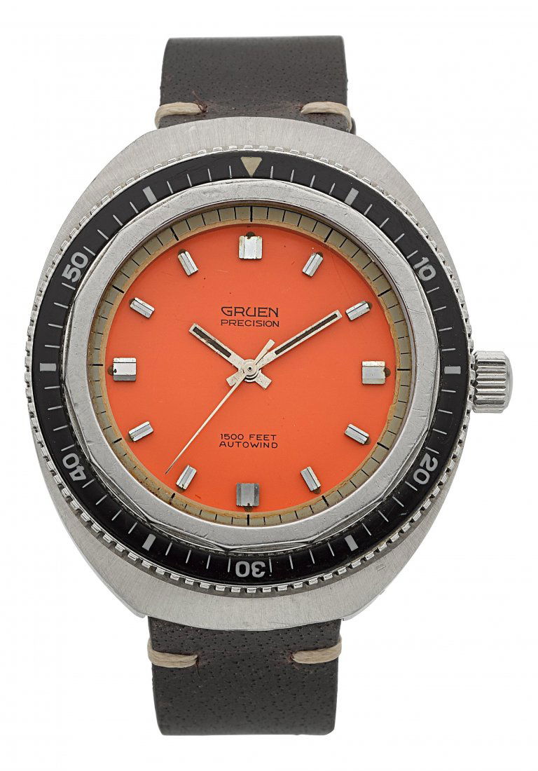 Gruen "1500 Feet" Steel Automatic Diver's Watch (1 of 3)