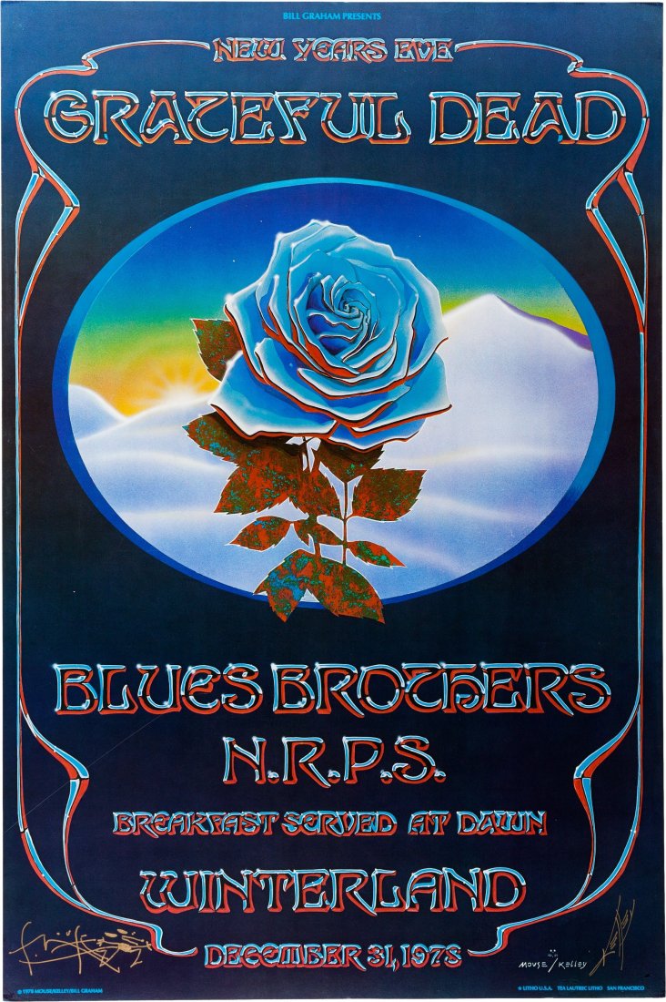 Grateful Dead Winterland Blue Rose Concert Poste (1 of 3)