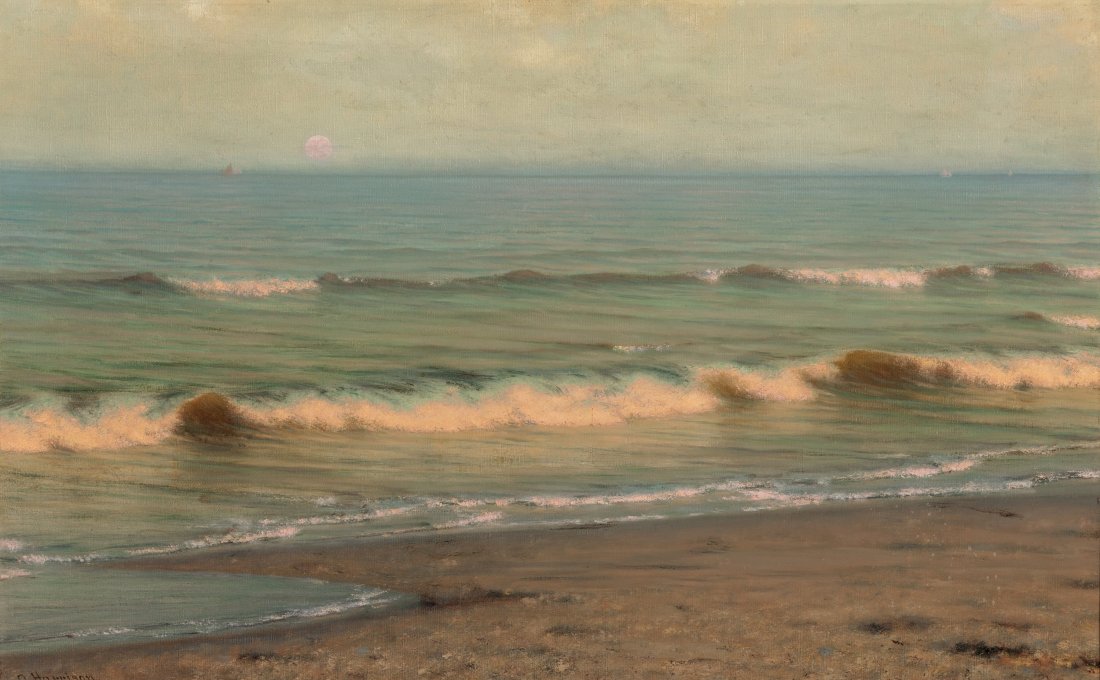 Alexander Harrison (American, 1853-1930) Twiligh: Alexander Harrison (American, 1853-1930)Twilight SurfOil on canvas30 x